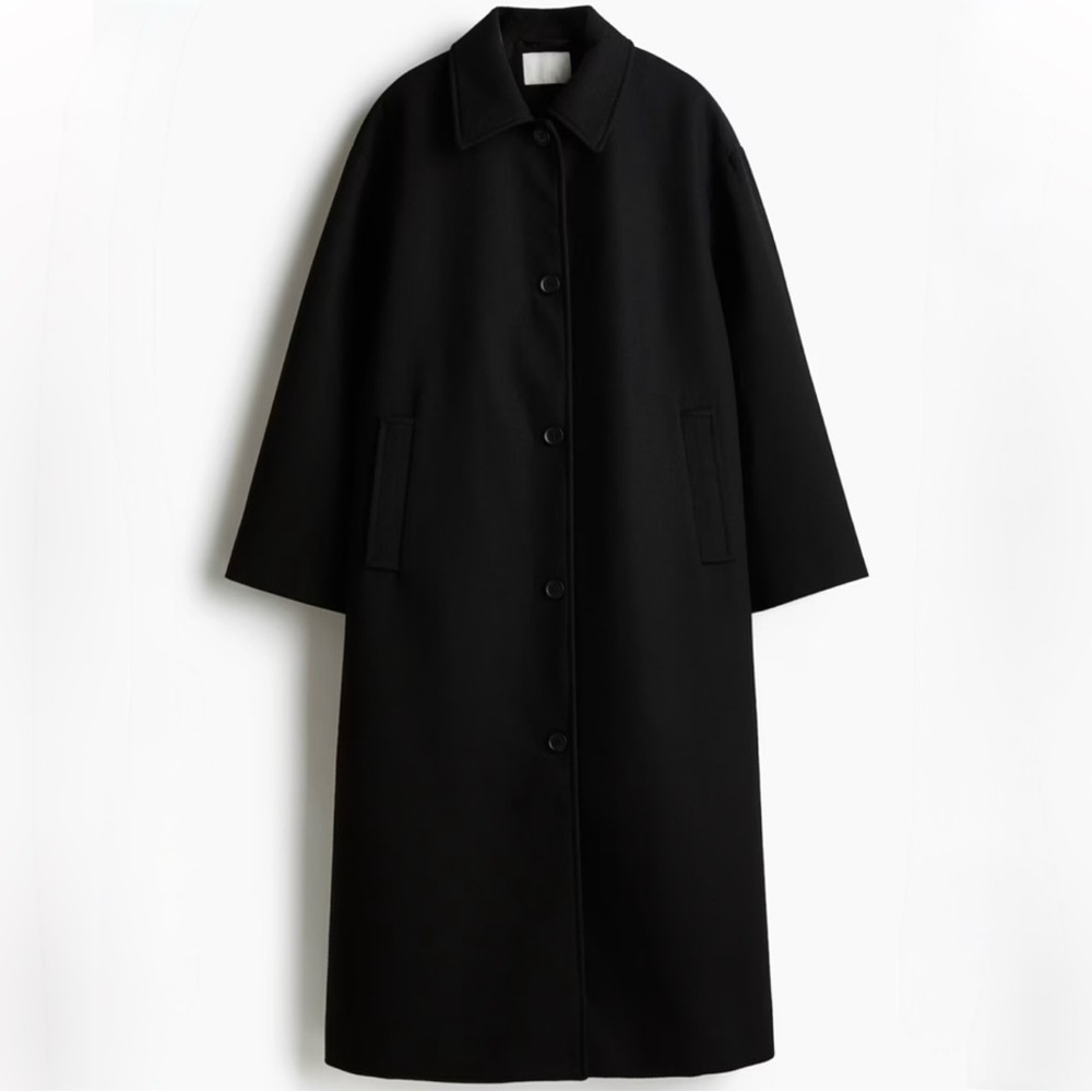 H&M Selection Premium Quality. Wool Brand New Maxi Coat. Colour: Black. XL size